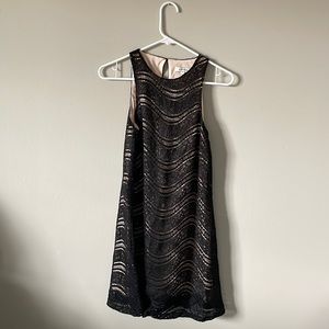 Speechless Black Lace Beaded Dress with Pink Lining Size X-Small